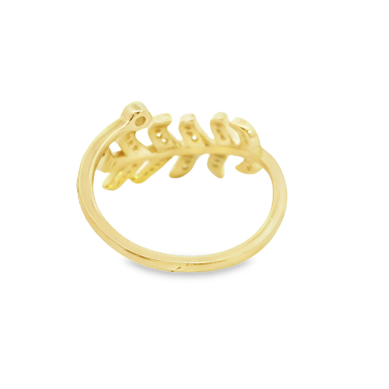 Gold Plated Leaf Ring