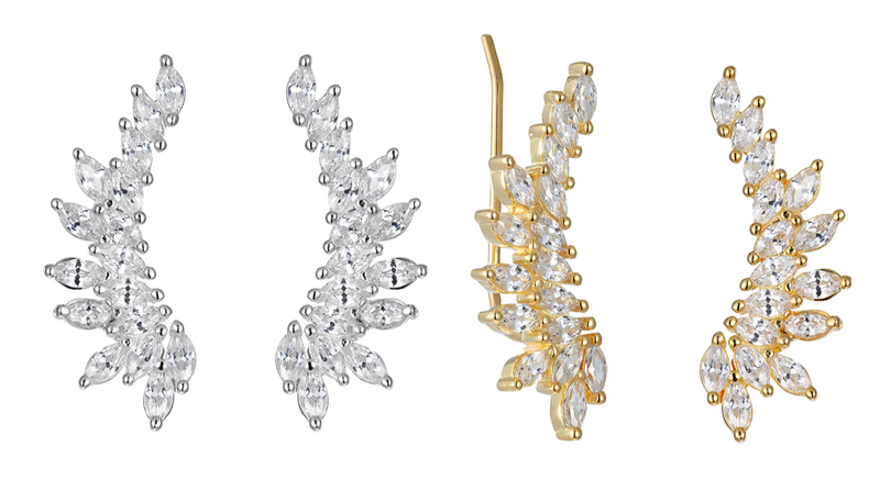 Gold Plated CZ Silver Earrings