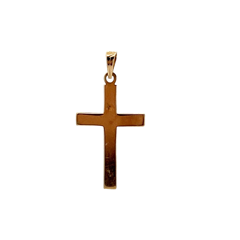 14K YG Diamond Cut Cross Charm