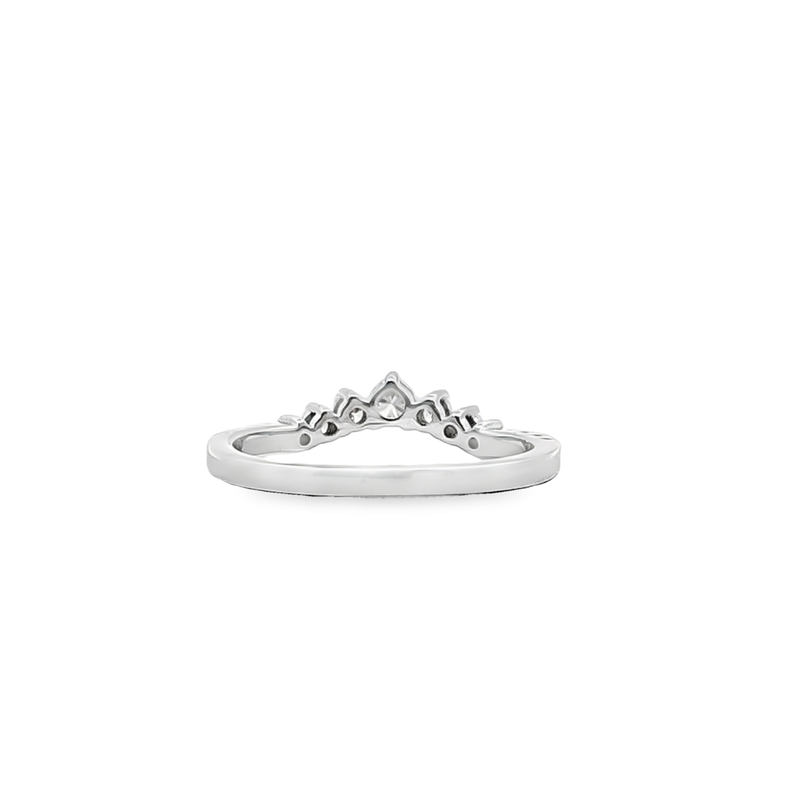 14K WG Curved Diamond Band