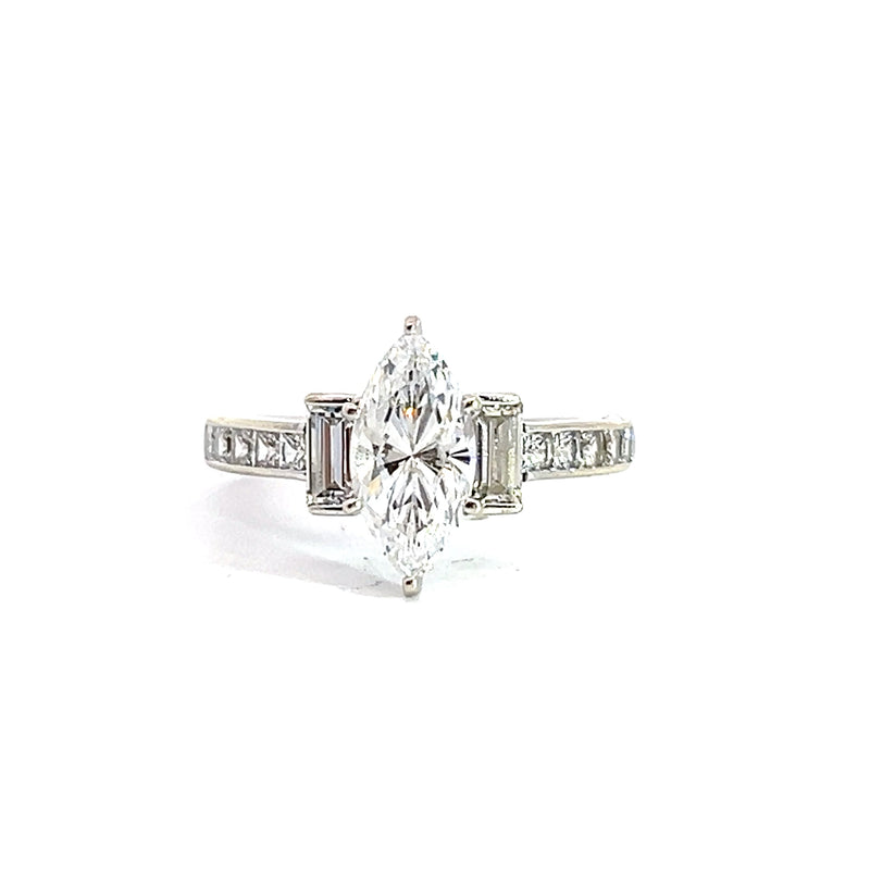 14K WG CZ Engagement Ring