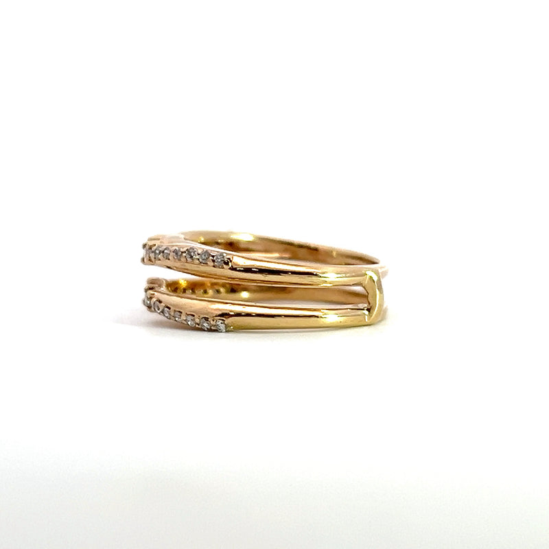 14K YG Diamond Ring Guard