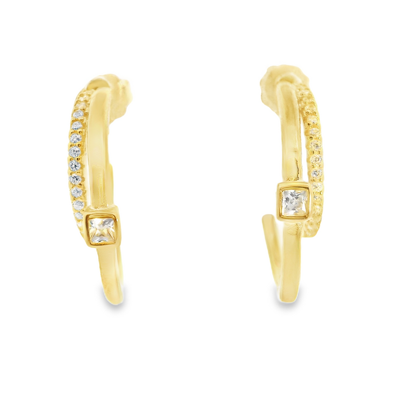 Gold Plated CZ Hoops