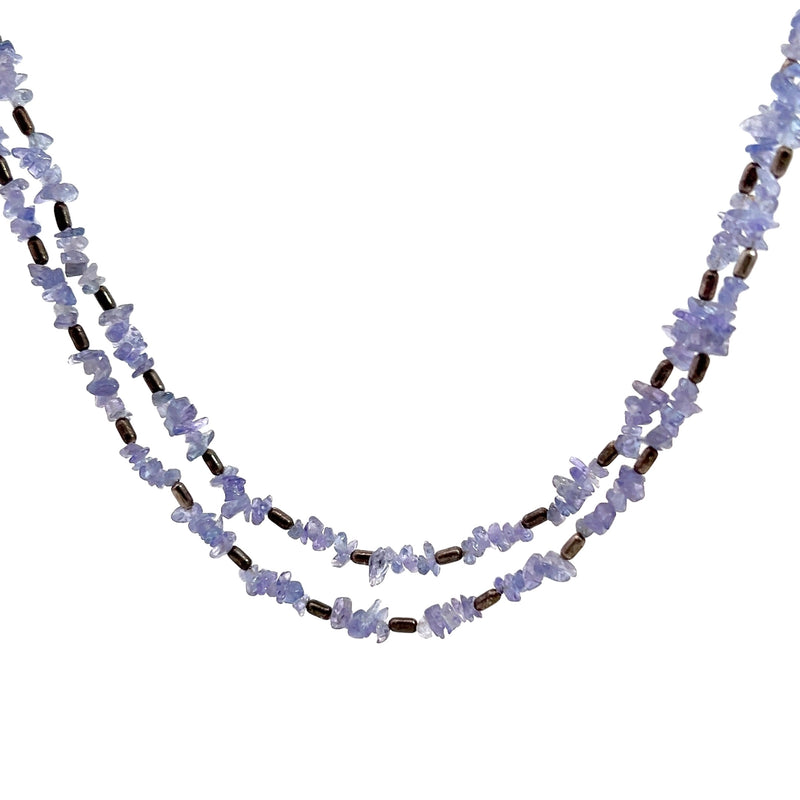 Sterling Silver Double Strand Tanzanite Necklace