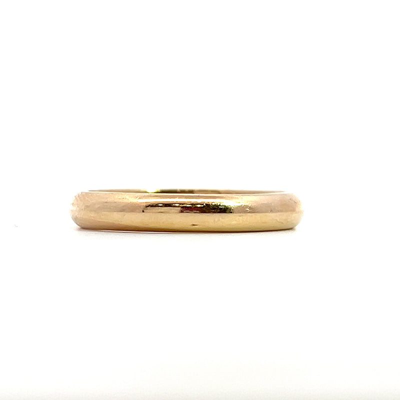 14K YG Half Round Wedding Band