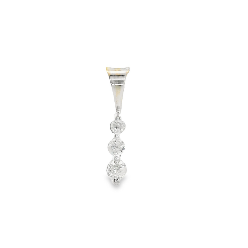 14K WG 3 Stone Diamond Pendant