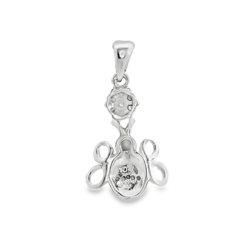 10K WG Black & White Diamond Bee Pendant