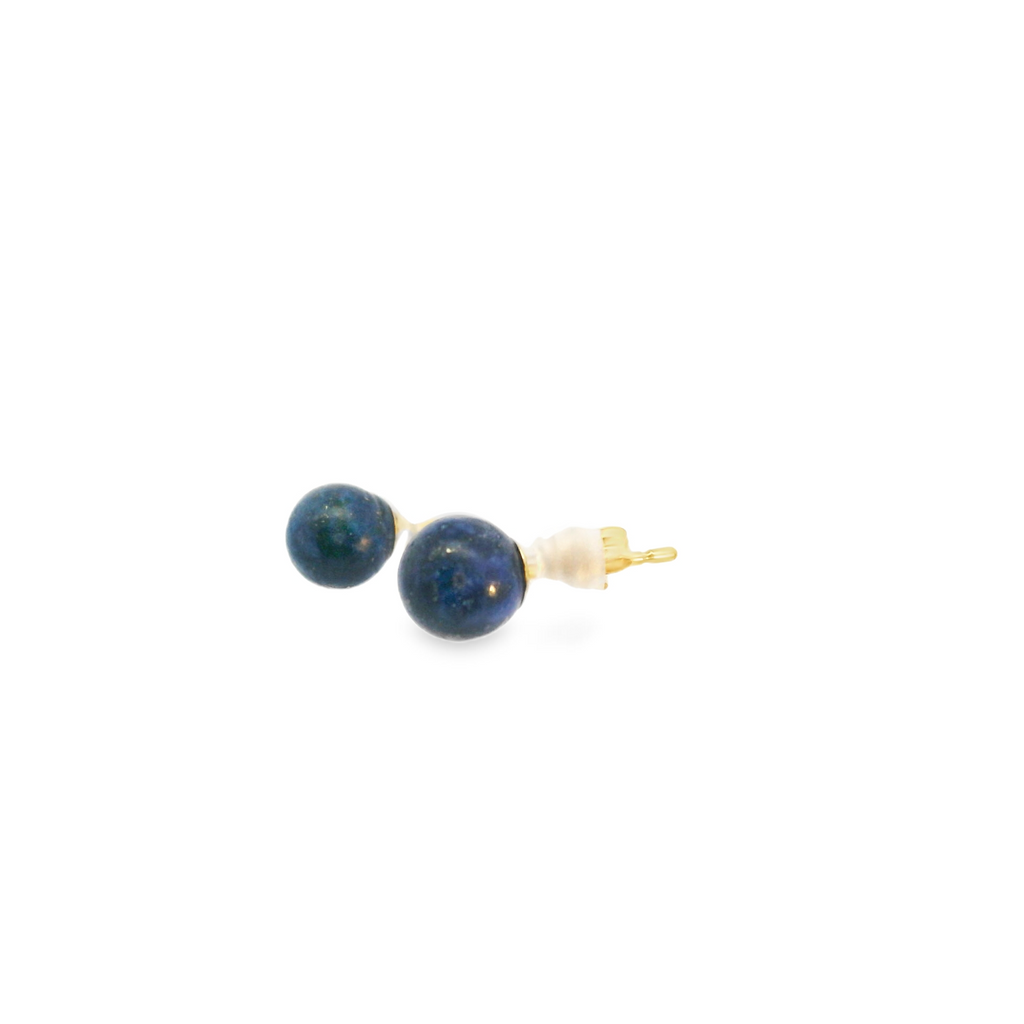 14K YG Lapis Lazuli Stud Earrings