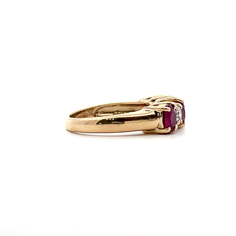 14K YG Ruby & Diamond Band