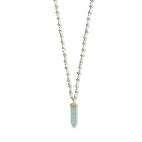 14K APATITE/AMAZONITE NECKLACE