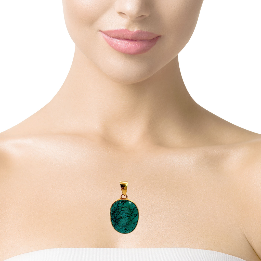 Gold Plated Turquoise Pendant