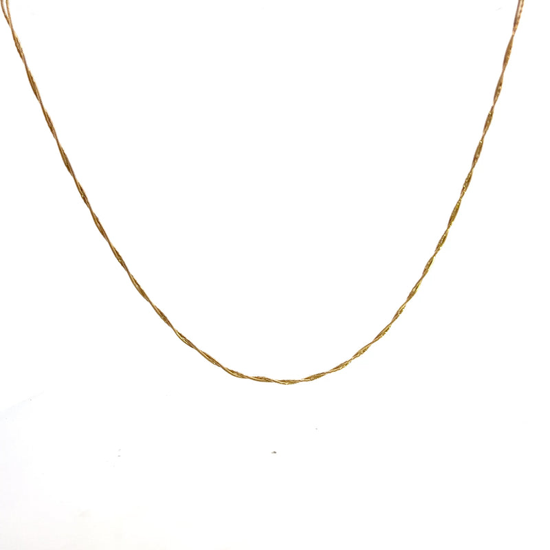 14K YG Twisted Snake Chain