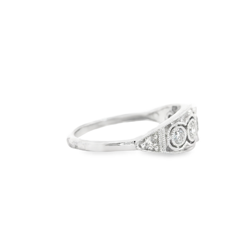 14K WG Vintage Style Diamond Band