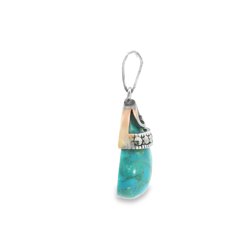 Sterling Silver Turquoise & Marcasite Pendant