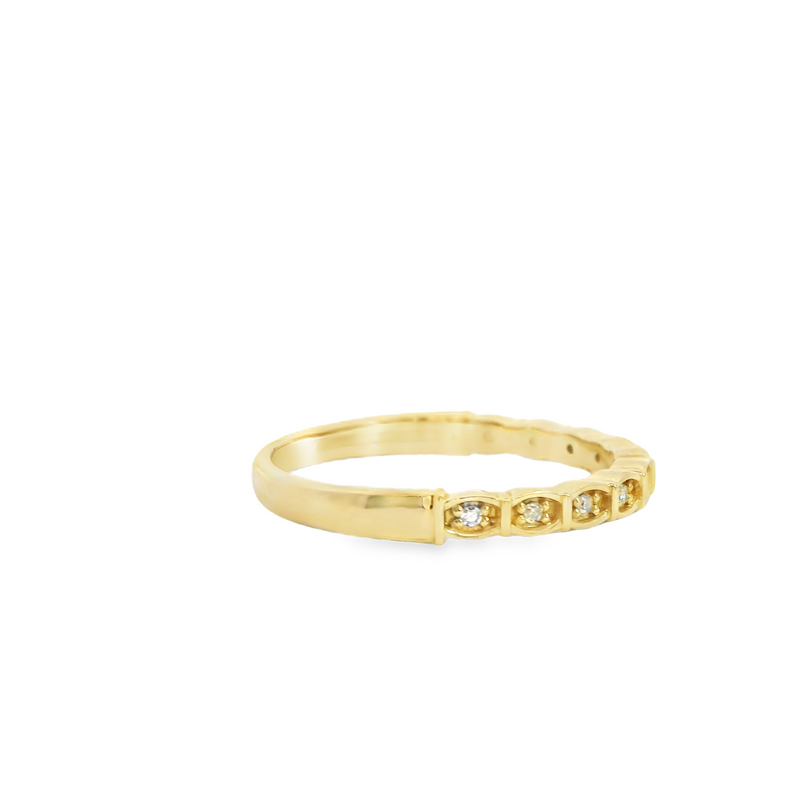 14K YG Diamond Band