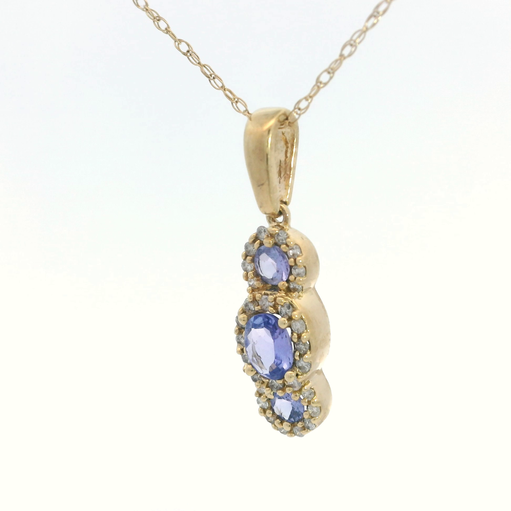 14K YG Tanzanite & Diamond Pendant
