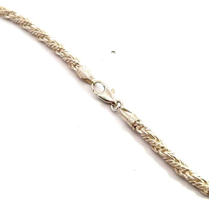 Sterling Silver Wide Twisted Wheat Chain 20"