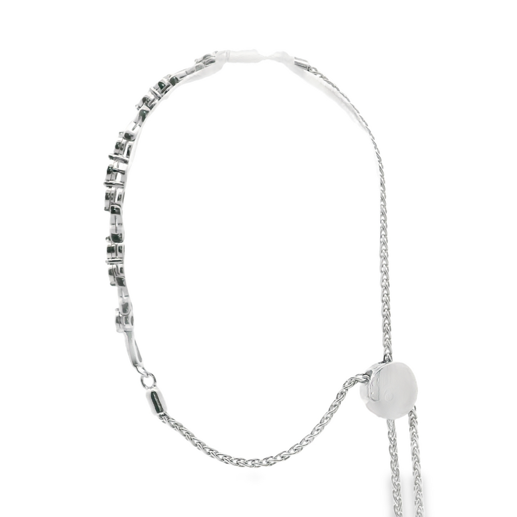 Sterling Silver Diamond Bolo Bracelet 0.10 CT TW