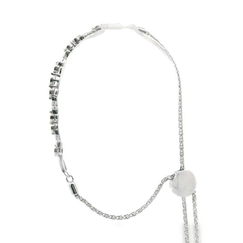 Sterling Silver Diamond Bolo Bracelet 0.10 CT TW