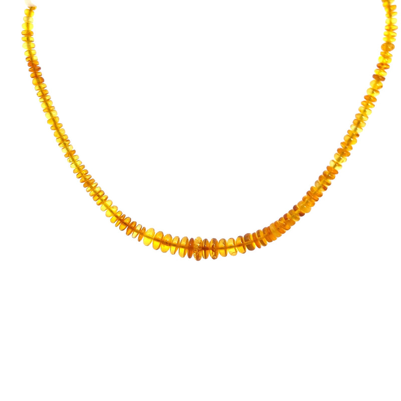 Sterling Silver Graduated Amber Necklace