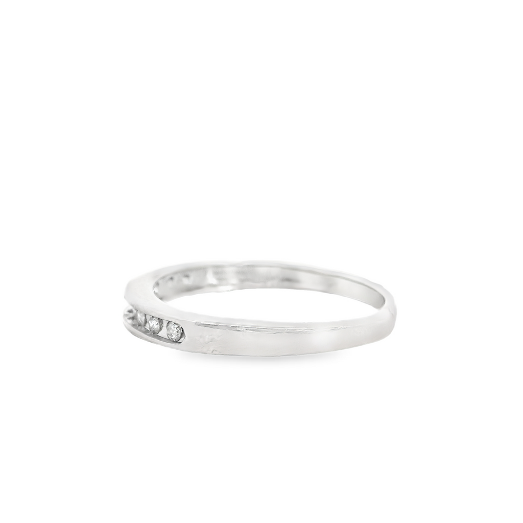 14K White Gold Diamond Wedding Band