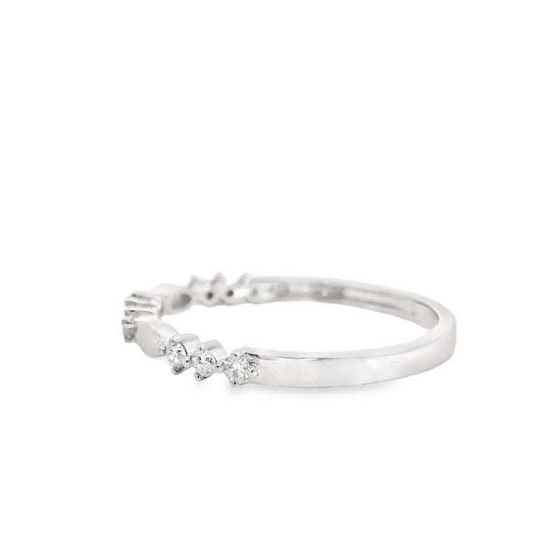 10K White Gold Stack Band 0.14 CT TW