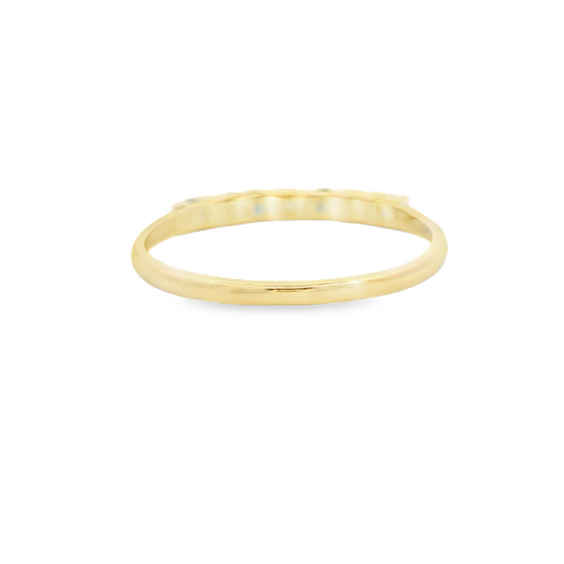 10K YG Emerald & White Sapphire Ring