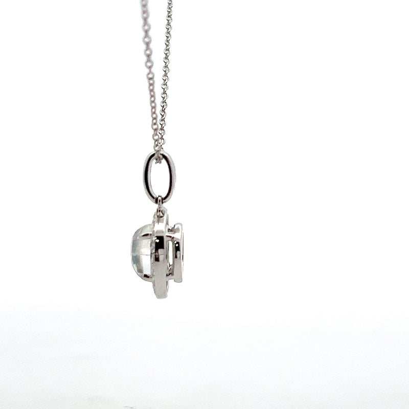 14K WG Moonstone & Diamond Pendant