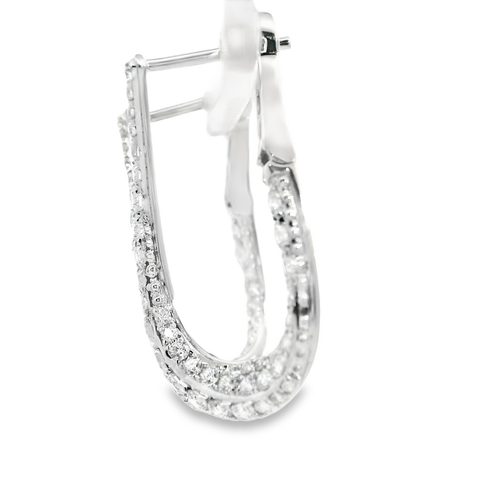 18K WG Pave Diamond Hoop Earrings