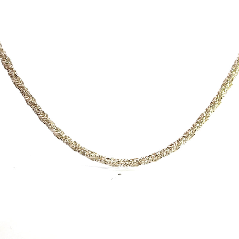 Sterling Silver Wide Twisted Wheat Chain 20"