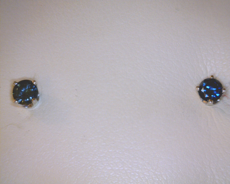 14K WG BLUE DIAMOND STUDS