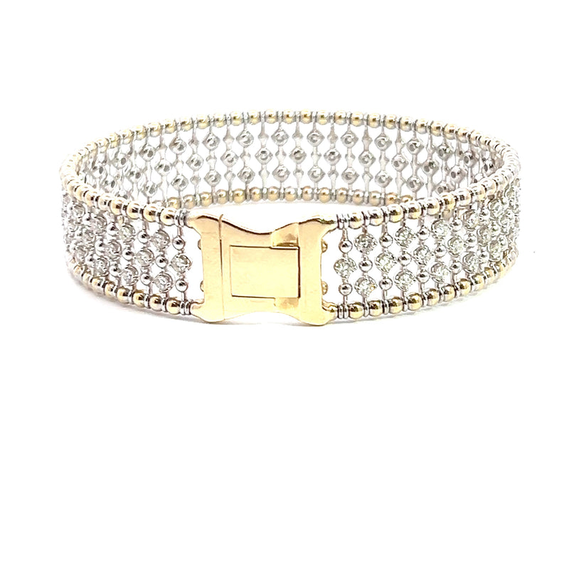 14K TT Flexible Diamond Bangle Bracelet