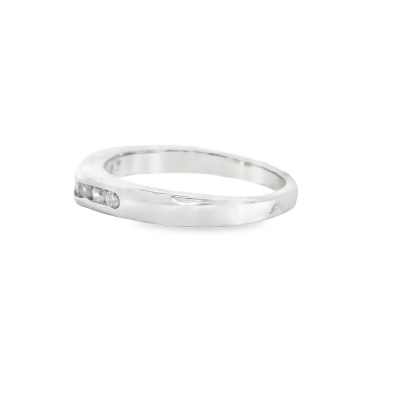 14K WG Curved Channel Set Diamond Band