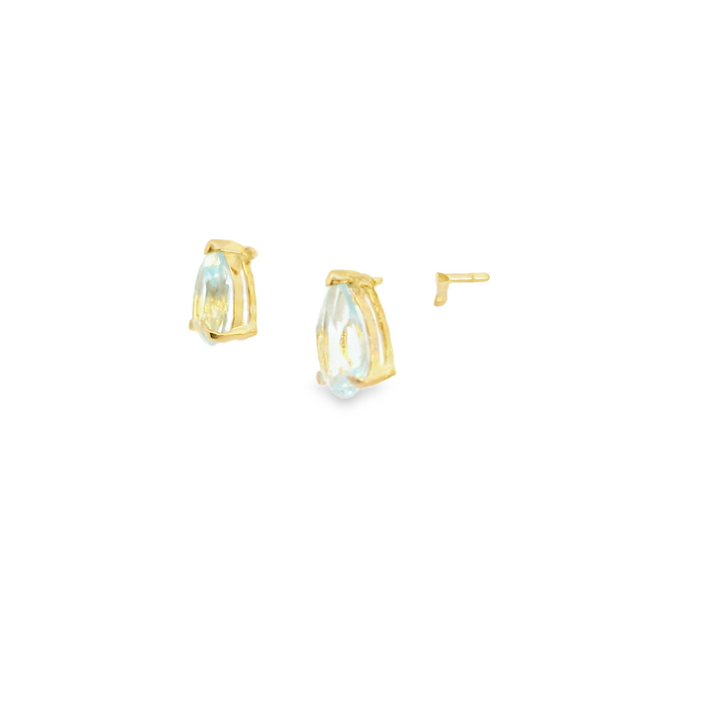 14K YG Aquamarine Earrings