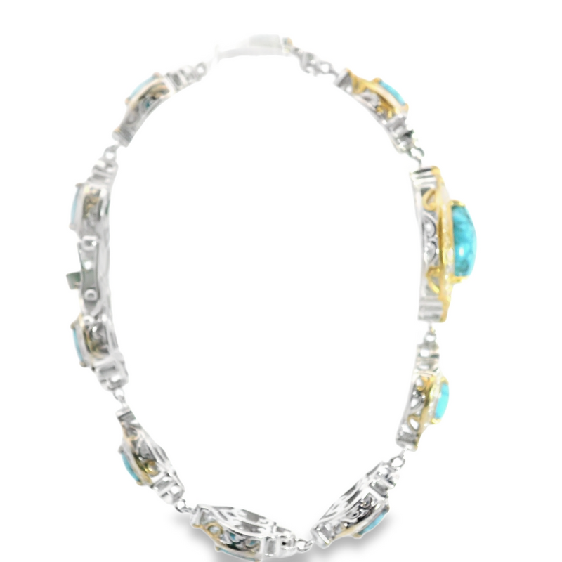 Spider Web Turquoise & Black Spinel Bracelet