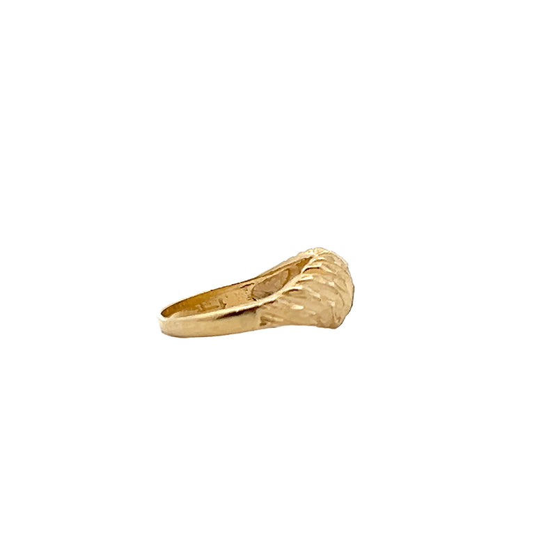 14K YG Diamond Cut Dome Band