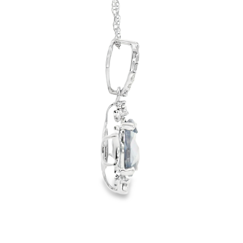10K WG Created Alexandrite & Diamond Pendant
