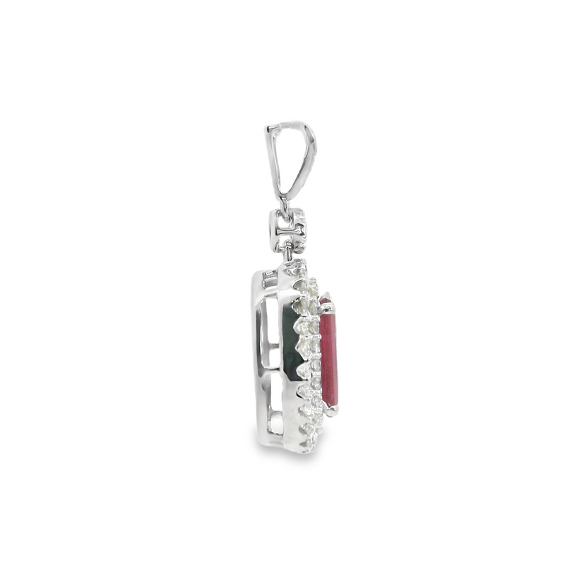 14K WG Ruby & Diamond Pendant