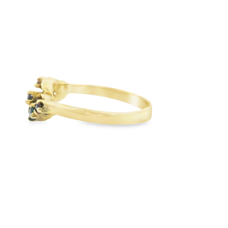 14K YG Ruby & Sapphire Ring Size 5.5