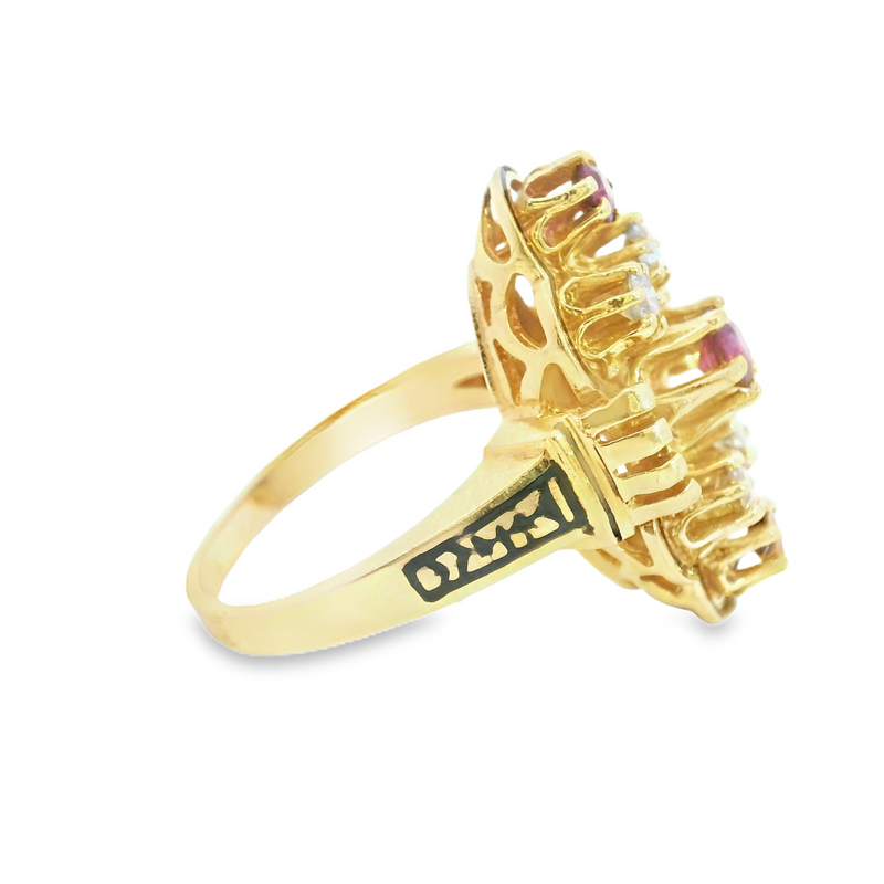 14K YG Ruby & Diamond Ring