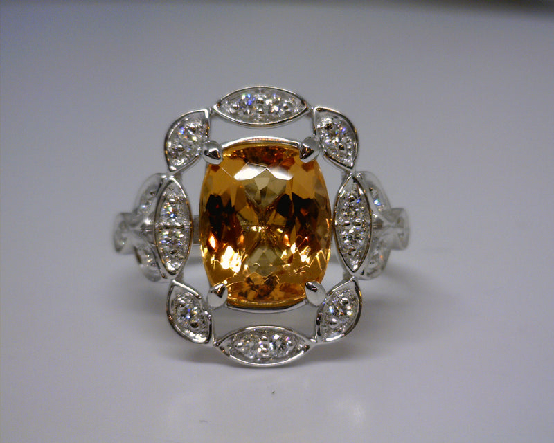 14K WHITE GOLD IMPERIAL TOPAZ