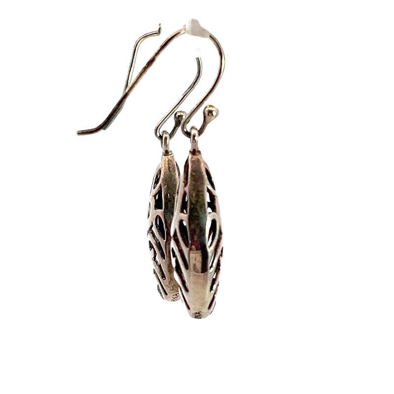 Sterling Silver Bali Design Drop Earrings