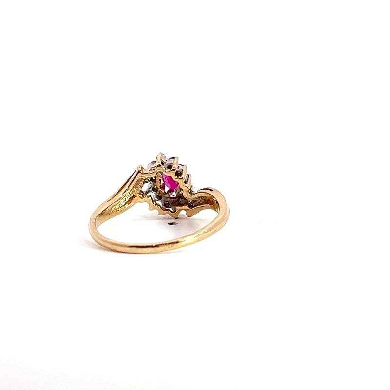 14K YG Ruby & Diamond Ring