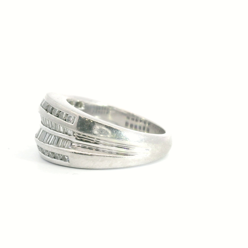 Wide Platinum & Diamond Band