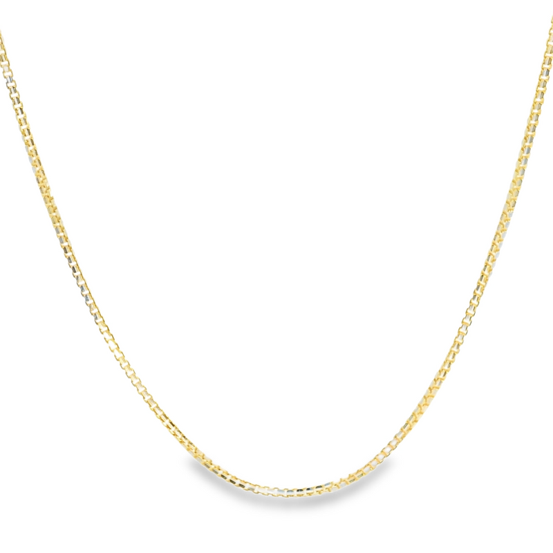 10K Two Tone Diamond Cut Box Chain 16"