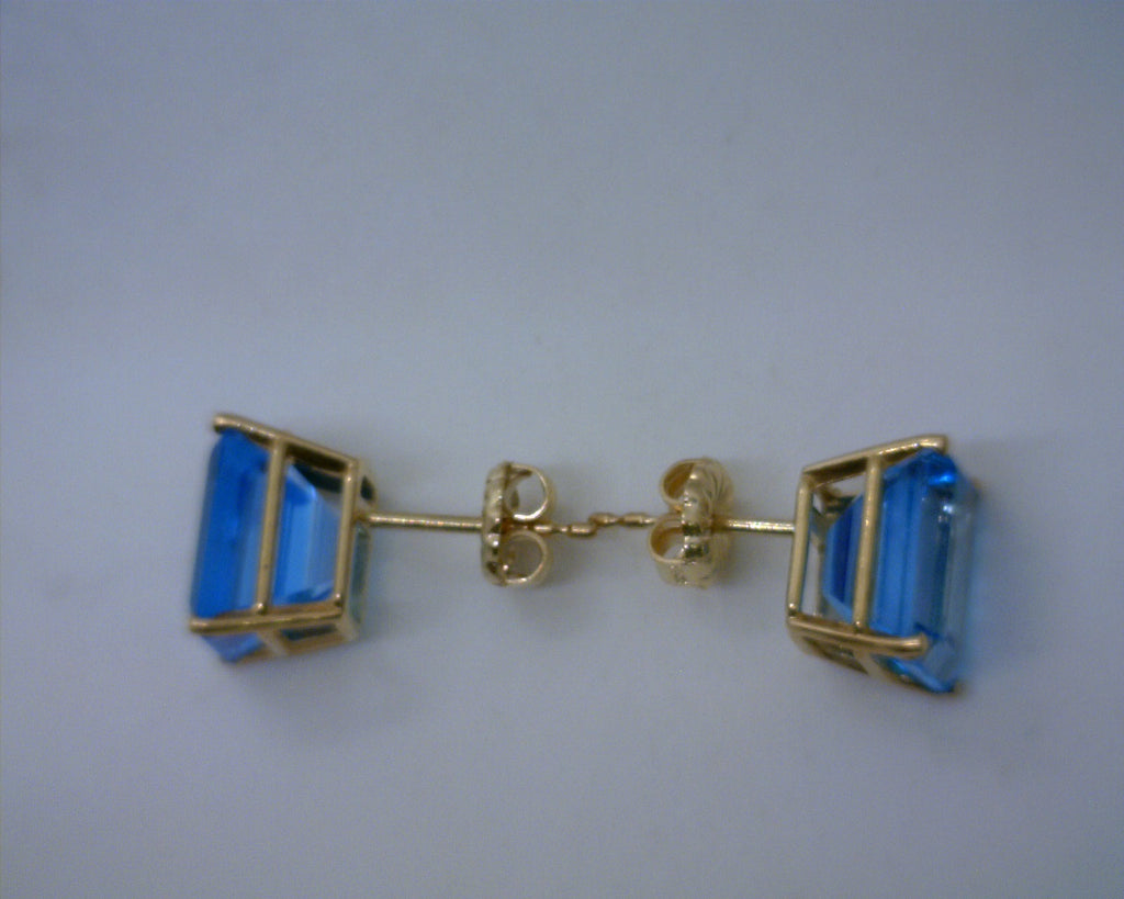 14K YG TOPAZ STUDS