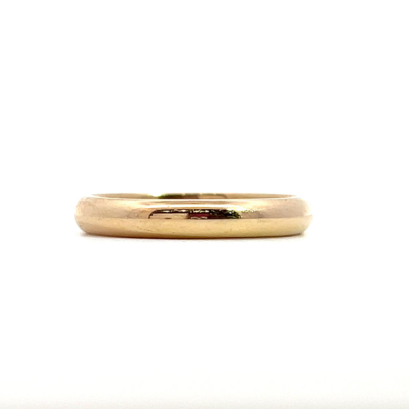 14K YG Half Round Wedding Band