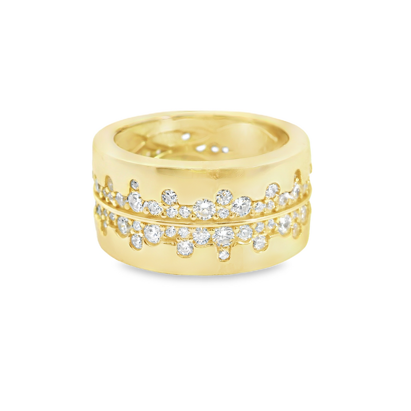 Wide Gold Plated CZ Band