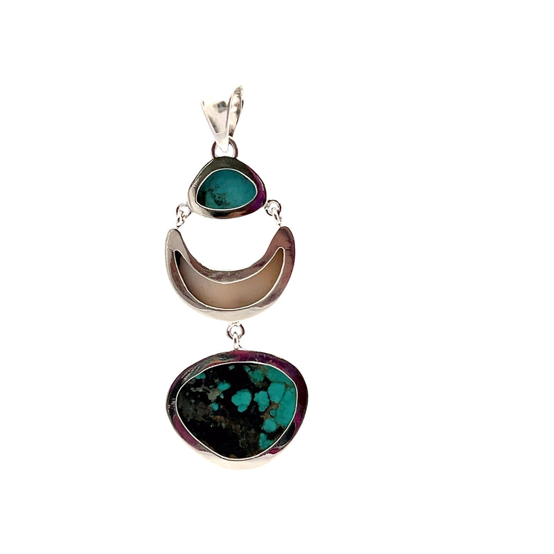 Sterling Silver Turquoise & Spiny Oyster Shell Pendant