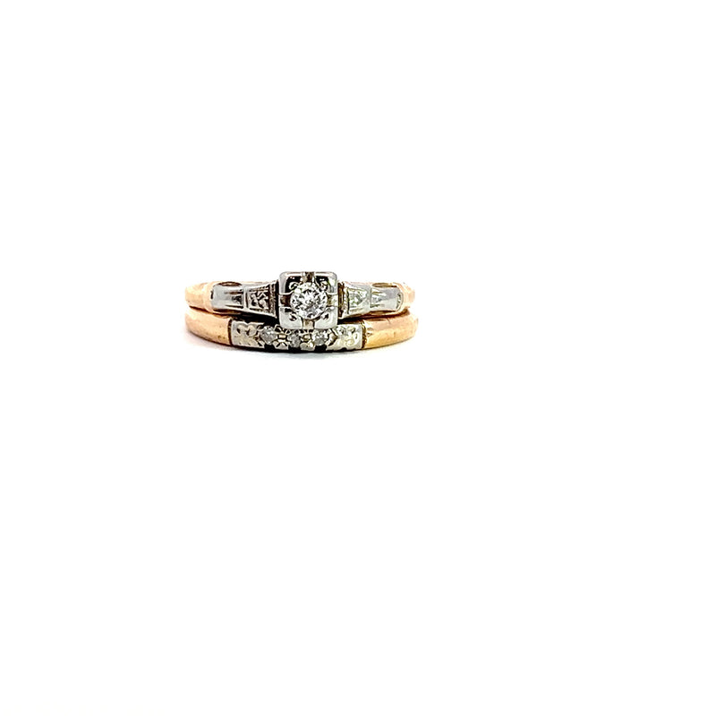 14K TT Vintage Engagement Ring